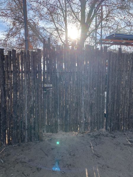 Wood latilla (coyote) fence